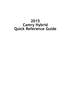2015 Toyota Camry Hybrid Quick Reference Guide
